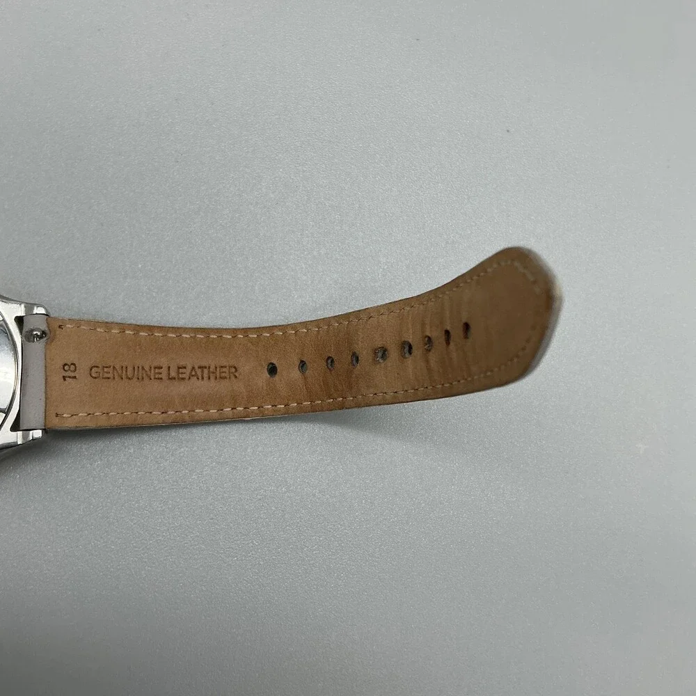 Fossil Suitor Womens Watch 36mm Two Tone Beige Leather Multifunction New Battery